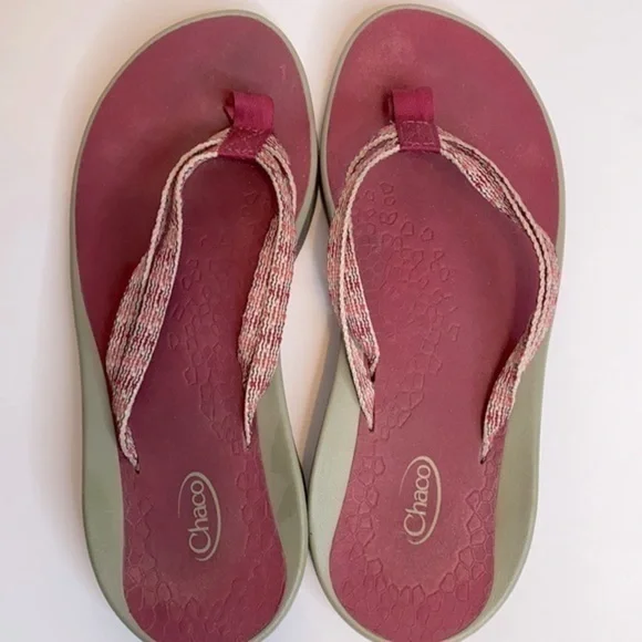 Chaco Flip Flop Pink Sandals Size 7 - Picture 6 of 7